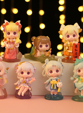 时遇春风盲盒潮玩手办古风创意二次元卡通动漫公仔模型树脂工艺礼