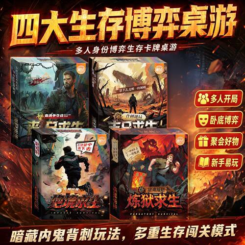 绝境求生系列合集全套末日炼狱丧尸求生博弈聚会破冰游戏桌游卡牌