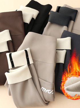 芭比裤加绒鲨鱼裤加厚外穿羊羔绒高腰修身显瘦保暖瑜伽紧身打底裤