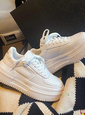 爆款小白鞋女2025春秋季新款百搭白鞋厚底增高板鞋运动休闲女鞋子