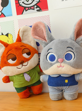 疯狂动物园尼克玩偶朱迪公仔毛绒玩具送女生日礼物抱枕布娃娃跨境