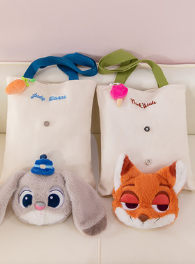 疯狂动物城朱迪兔子焕新多用帆布包可拆卸单肩包可爱儿童生日礼物