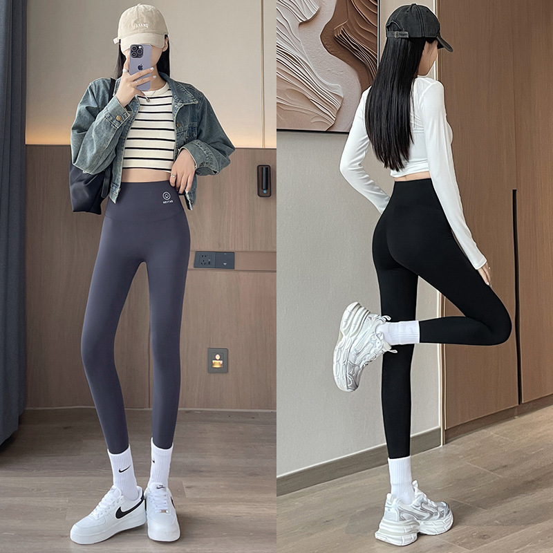 黑桃锦纶鲨鱼裤女高腰收腹修身显瘦紧身小脚芭比裤无尴尬线打底裤