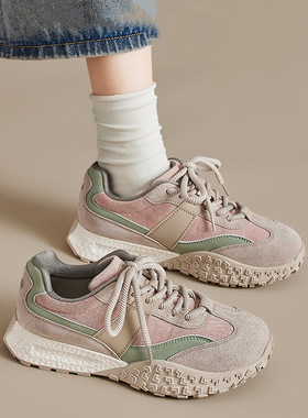 鞋子女款2025新款春秋季轻便软底不累脚阿甘鞋厚底老爹鞋旅游百搭