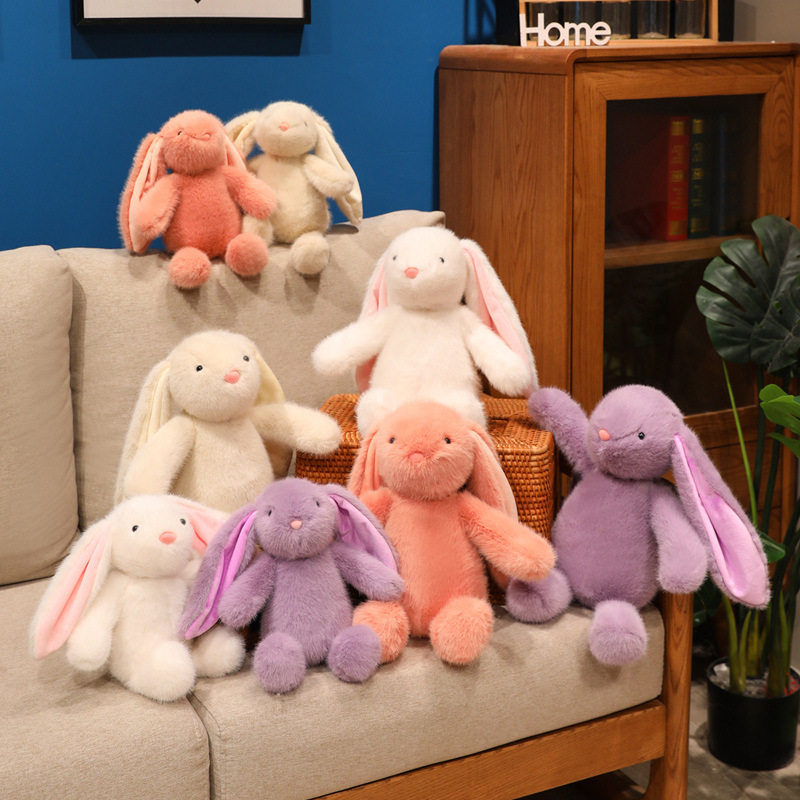 跨境新款兔子玩偶毛绒玩具可爱公仔睡觉抱安抚娃娃生日礼物女生批