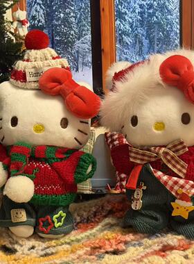 可爱圣诞新年KT猫挂件凯蒂可爱毛绒玩偶公仔钥匙扣挂饰闺蜜礼物