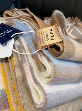 美拉德100%wool澳洲纯羊毛格子围巾冬季百搭保暖情侣围脖学生送礼