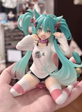 初音未来猫耳短袖睡衣初音手办MIKU景品模型动漫美少女桌摆件礼物