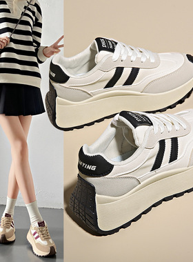 ins韩版阿甘女鞋2024春季新款网红学生运动鞋增高街拍休闲鞋BN002