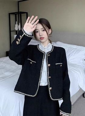 气质名媛小香风外套女别致设计感外搭长袖秋冬2025春秋新款上衣女