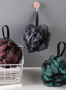 加厚洗澡搓背浴花大号黑色竹炭男士沐浴球不散花渐变起泡网搓澡巾