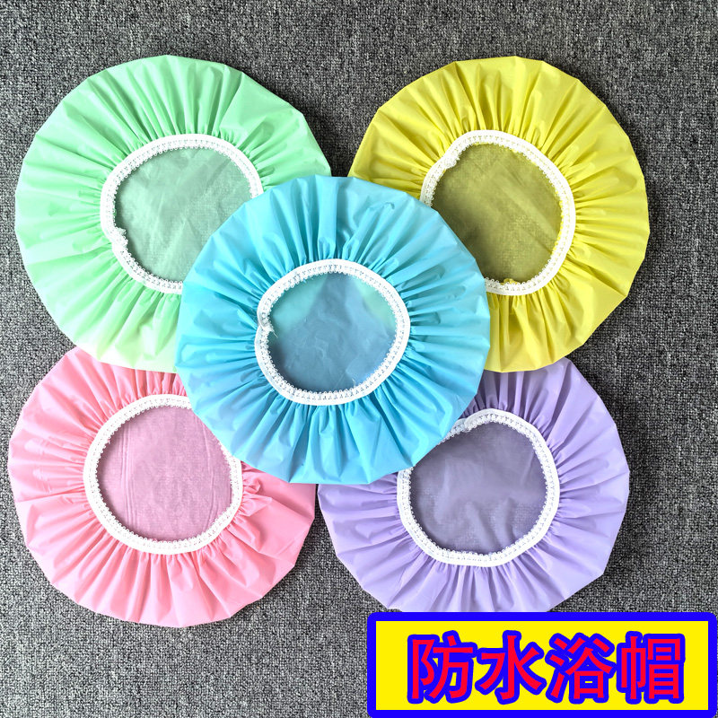 纯色浴帽防水成人女款淋浴帽子厨房防油烟女士头罩帽洗澡防水头套
