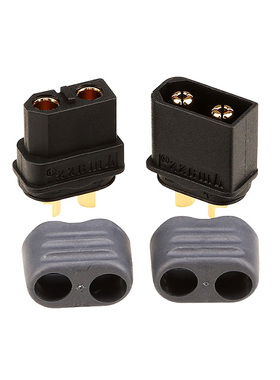 AMASS艾迈斯XT60H大电流电池电调插头黑色带护套镀金XT60接头