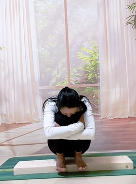 纯实木足内外翻小型站立木板足踝关节矫正康复训练木板金刚蹲木板