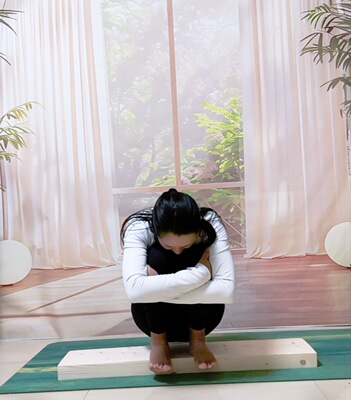 纯实木足内外翻小型站立木板足踝关节矫正康复训练木板金刚蹲木板