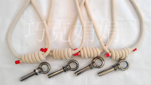 扬格全棉抱枕不锈钢环瑜伽墙绳