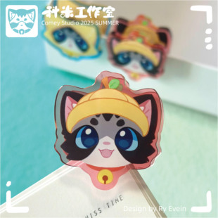 【科米工作室】科米猫猫大头夹 晴雨小猫亚克力文具夹子