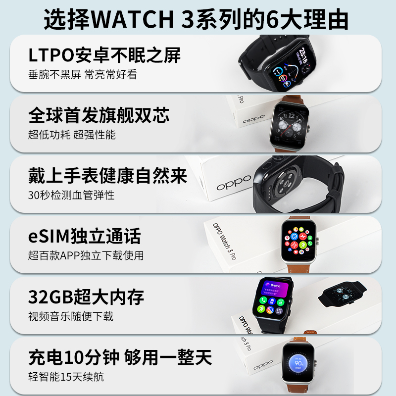 OPPO Watch3智能手表watchX新款watch4Pro长续航esim通话oppo手表