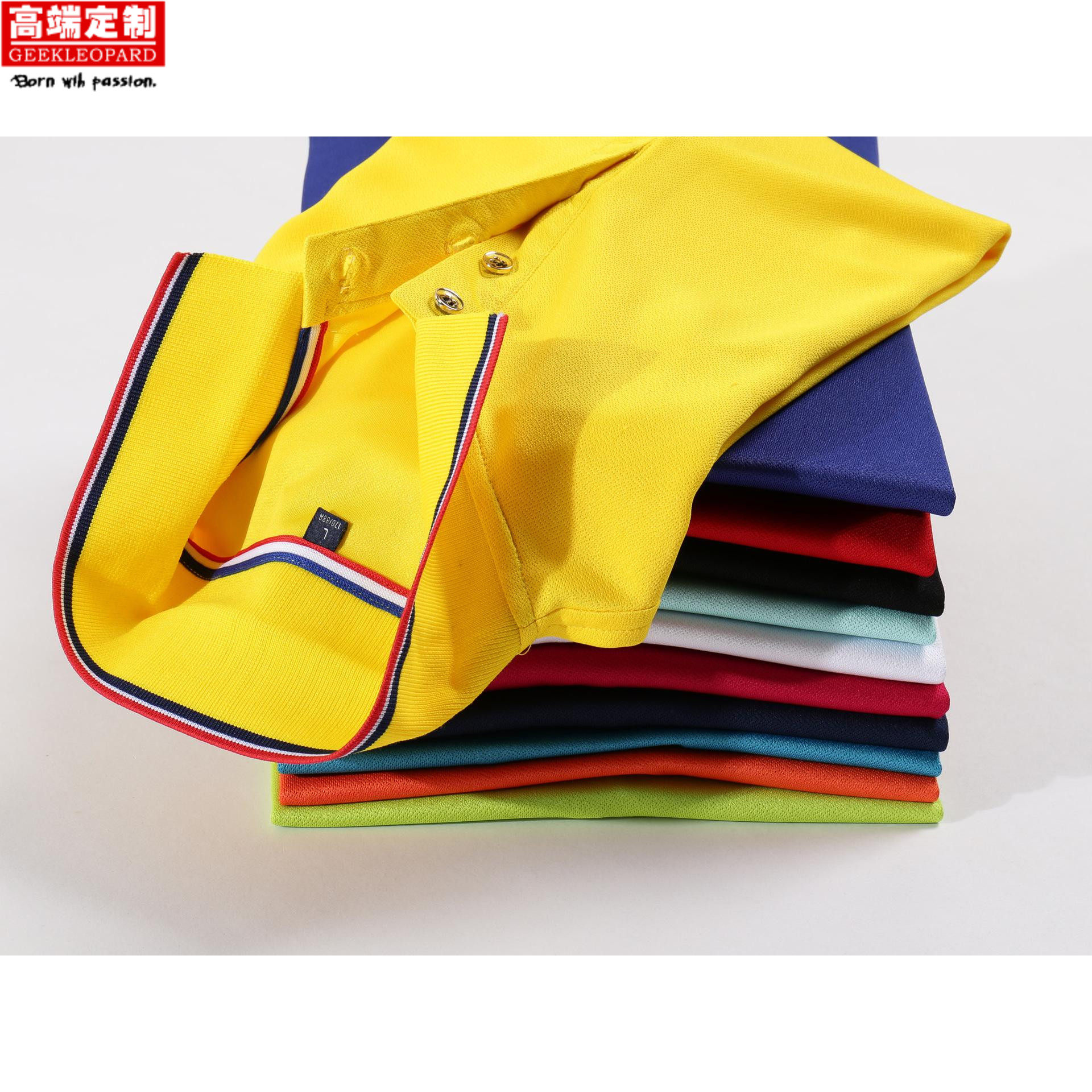 新款冰爽天丝棉间色Polo速干翻领T恤短袖 印字图logo广告衫团体服
