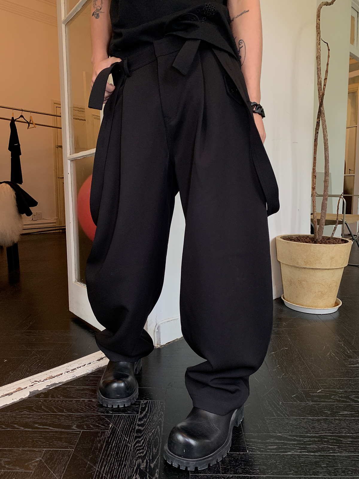 ESC MAN STUDIO/自制 OOTD秋冬穿搭新品高级感休闲宽松背带长裤