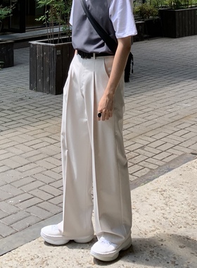 ESC MAN STUDIO/自制 休闲裤宽松版型chic风坠感长裤男直筒阔腿裤