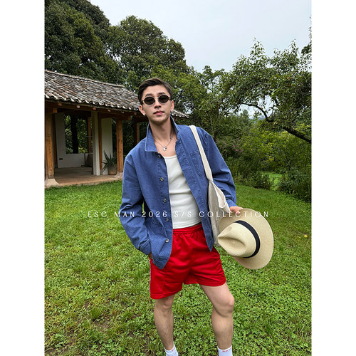 ESC MAN STUDIO/自制 舒适的松弛感oversize休闲牛仔外套衬衫上衣