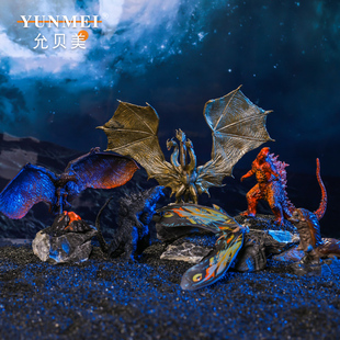 哥斯拉手办关节可动儿童玩具男孩金刚怪兽公仔大猩猩盲盒摆件模型