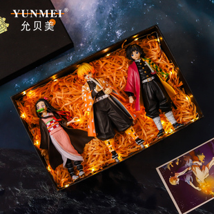 鬼灭之刃祢豆子灶门炭治郎手办GK动漫周边汽车摆件公仔模型玩偶