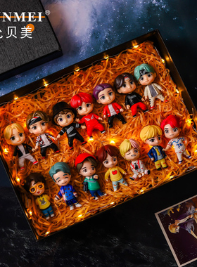 韩国BTS防弹少年团明星手办公仔模型玩偶女孩子生日礼物人偶摆件