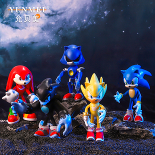 全套Q版超级索尼克手办刺猬超音鼠音速小子模型玩具摆件蛋糕装饰