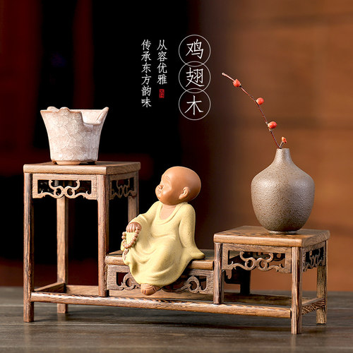 实木茶杯架子博古架红木