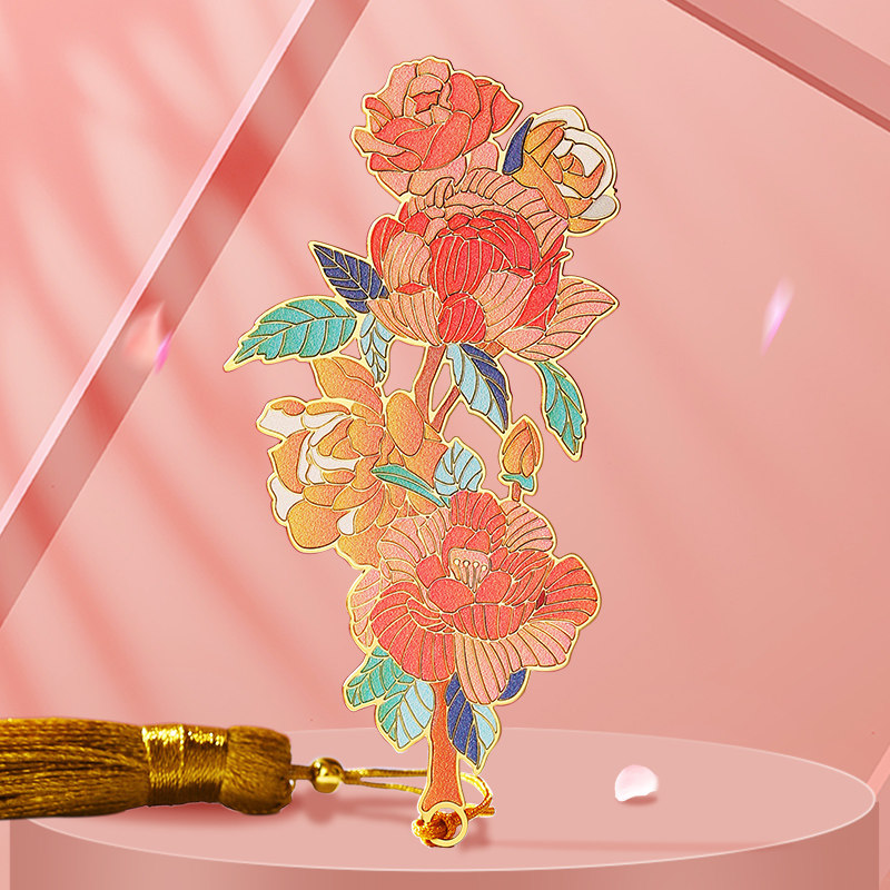 速发纪念品金属魅风美丽月季书签精美创意儿童业毕小礼品 古典中