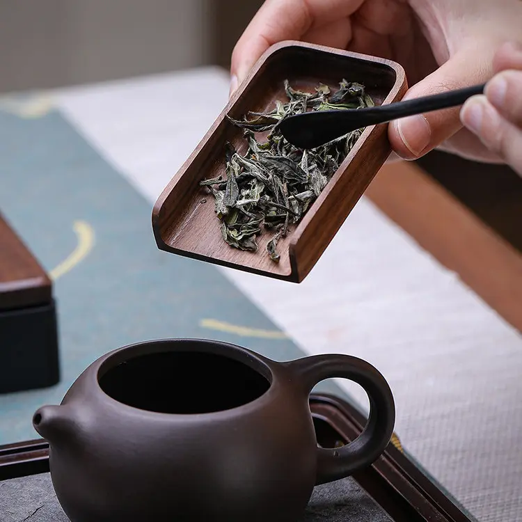胡桃木茶则实木整木茶荷赏茶器
