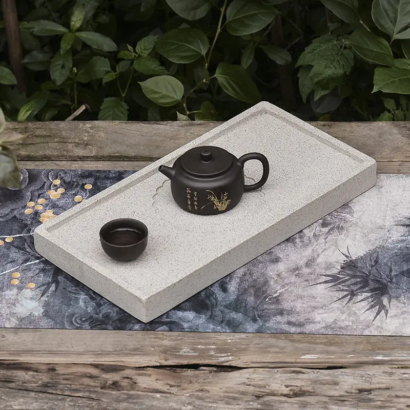 仿古陶瓷吸水茶盘速干家用小型