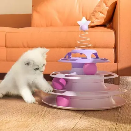 猫玩具自嗨解闷自动逗猫棒转盘球