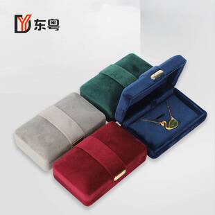 绒布式首饰盒珠宝饰品收纳盒戒指吊坠首饰包收纳包耳环耳钉盒红色