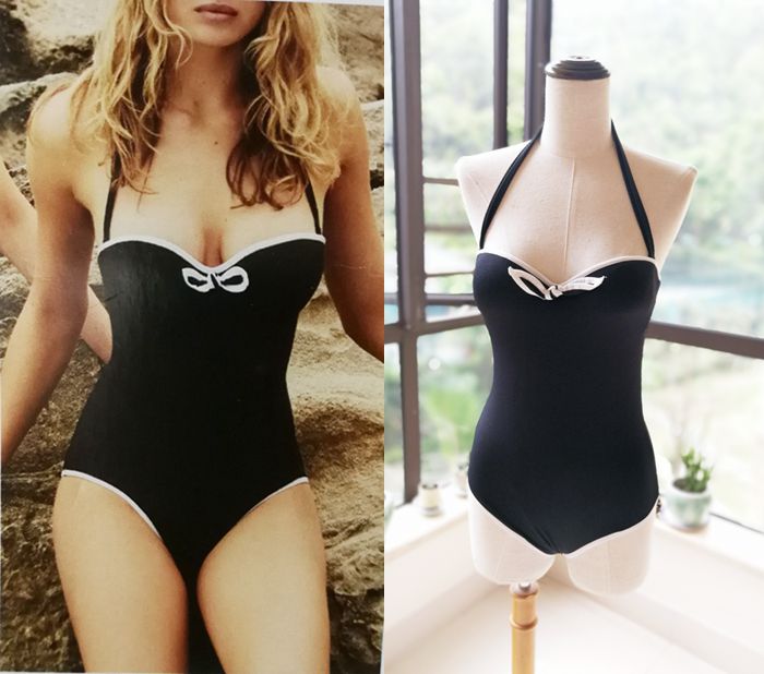 欧单温泉海滩显瘦收腰连体泳衣