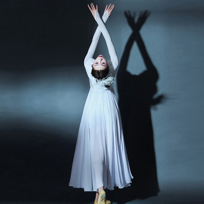 大裙摆如愿演出服女美丽中国舞蹈服装连衣裙女现代舞古典长裙万疆