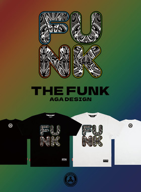 FunkyChoice X AGA联名THE FUNK印花短袖T恤纯棉重磅街舞文化嘻哈