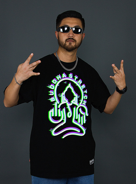 FunkyChoice X BUDDHA STRETCH X AGA联名印花HIPHOP老佛爷短袖T