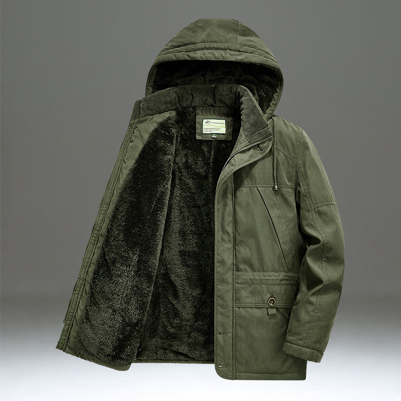 棉服男款冬季宽松大码休闲百搭工装棉袄加绒加厚保暖派克棉衣外套