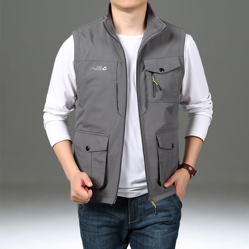 摇粒绒马甲男秋冬季加厚立领工装马夹加绒保暖宽松休闲坎肩双面穿,男装,常规马甲,淘宝优惠券,粉丝福利购,淘宝优惠卷