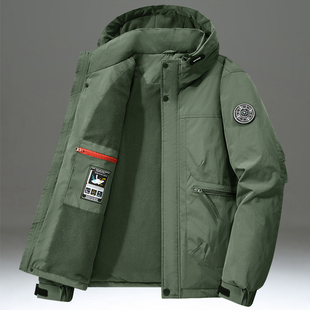 外套棉袄宽松大码 冬季 休闲工装 2025新款 加厚保暖棉衣连帽 棉服男款