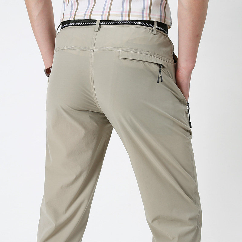 冲锋裤户外速干休闲裤子男士宽松直筒工装长裤夏季薄款冰丝运动裤