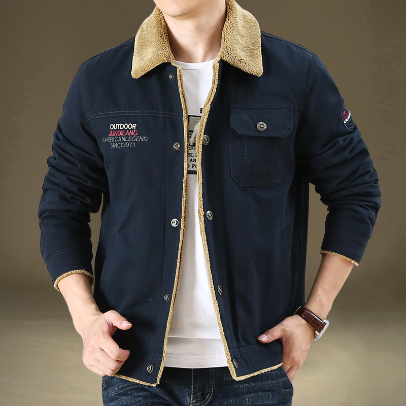 ?#23578;?#21592;棉衣男冬季宽松大码加绒厚款翻领棉服男外套青年时尚棉袄潮