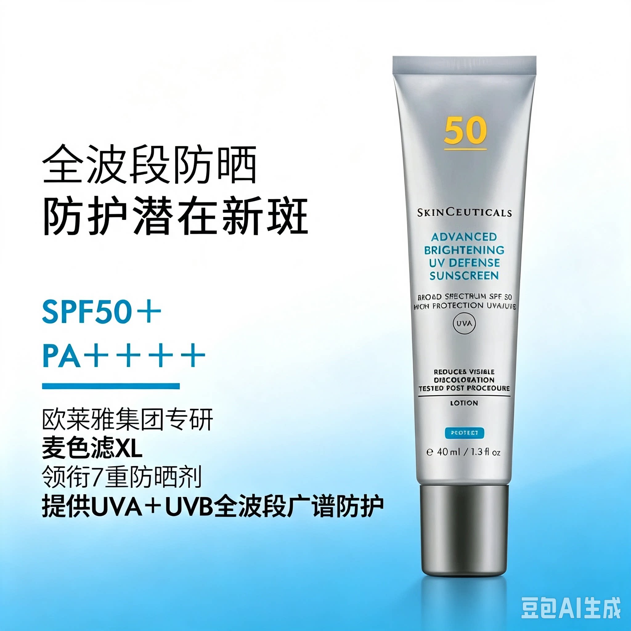 修丽可小银伞防晒霜40ml美白淡斑隔离紫外线清爽精华防晒乳spf50+