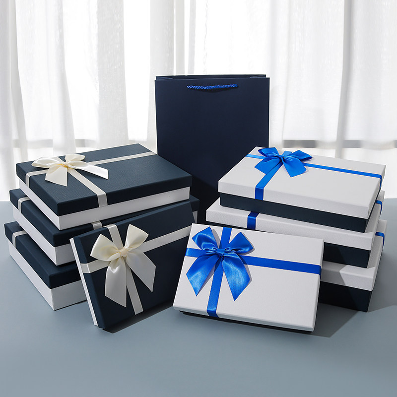 礼盒空盒子简约大号礼物盒相册围巾包装盒长方形礼品盒定制印logo