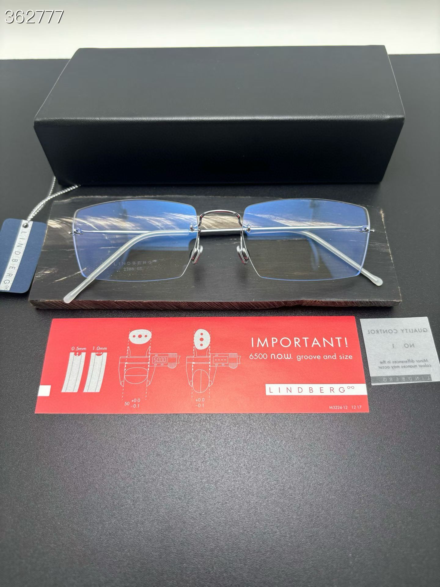 正品LINDBERG林德伯格眼镜架2388无框18k王信浩明星同款纯钛镜框