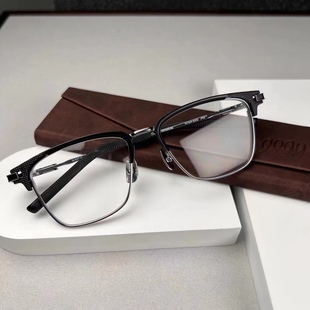 正品999.9木村拓哉同款日本手工纯钛时尚眼镜框S-02T男士方形镜架