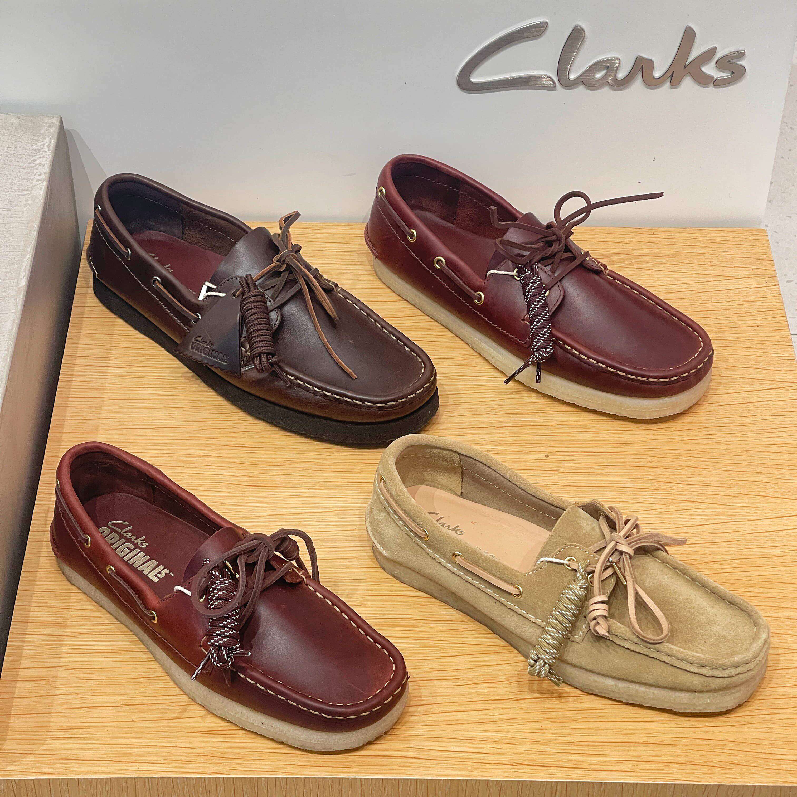 其乐Clarks Originals 棕色酒红色复古男女帆船鞋乐福皮鞋